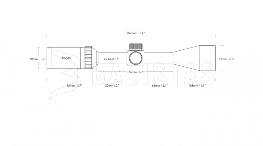 Cannocchiale Hawke Vantage 4-12x40 AO Mil Dot