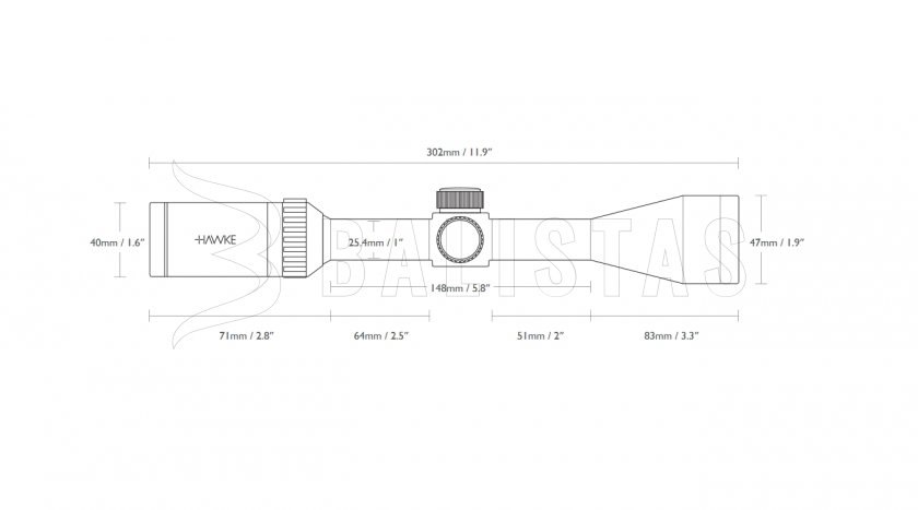 Cannocchiale Hawke Vantage 4x32 AO Mil Dot