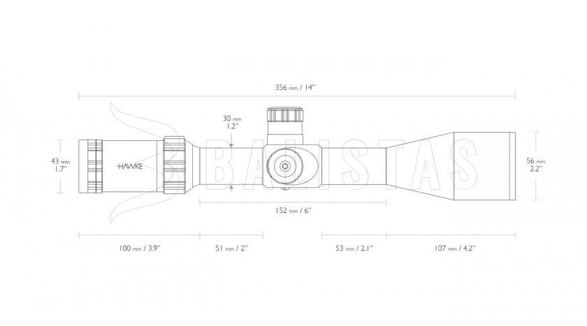 Cannocchiale Hawke Sidewinder 30 SF 3-12x50 10x Half MD