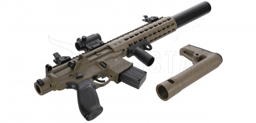 Carabina ad aria Sig Sauer MCX FDE 4,5mm con collimatore