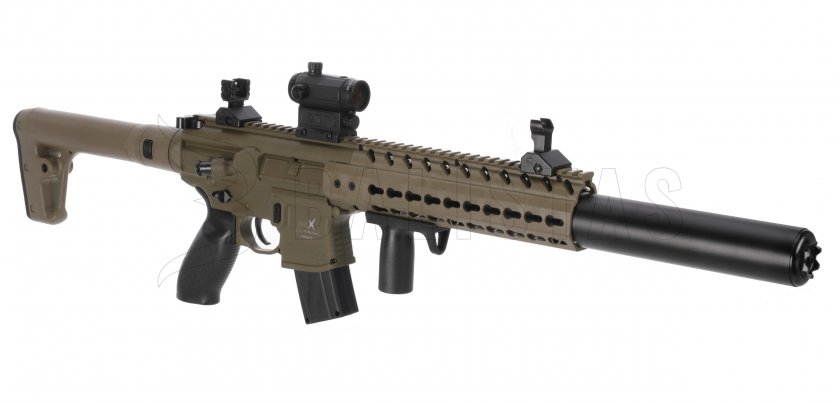 Carabina ad aria Sig Sauer MCX FDE 4,5mm con collimatore
