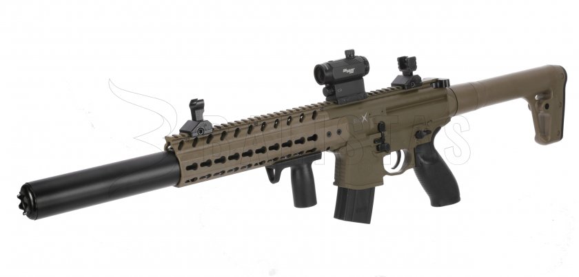 Carabina ad aria Sig Sauer MCX FDE 4,5mm con collimatore