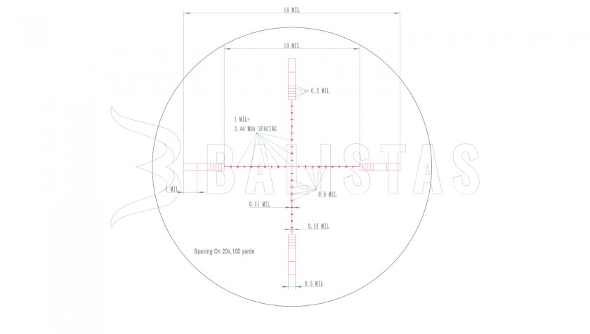 Cannocchiale Valiant Zephyr 5-20x50 SF SIR 20x 1/2 Mil-Dot