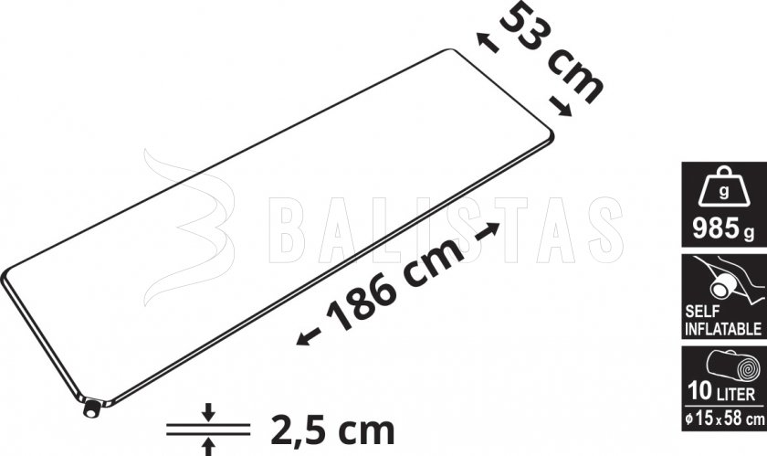 Materassino autogonfiabile Cattara 2,5 cm blu