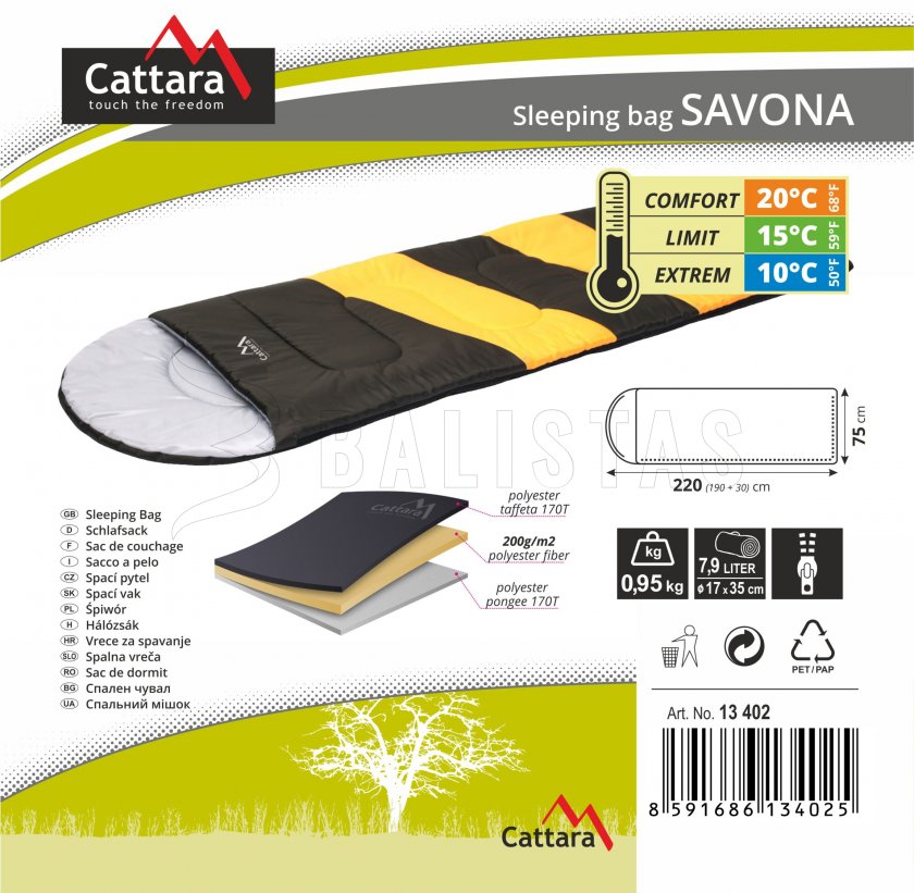 Sacco a pelo coperta Savona 200cm
