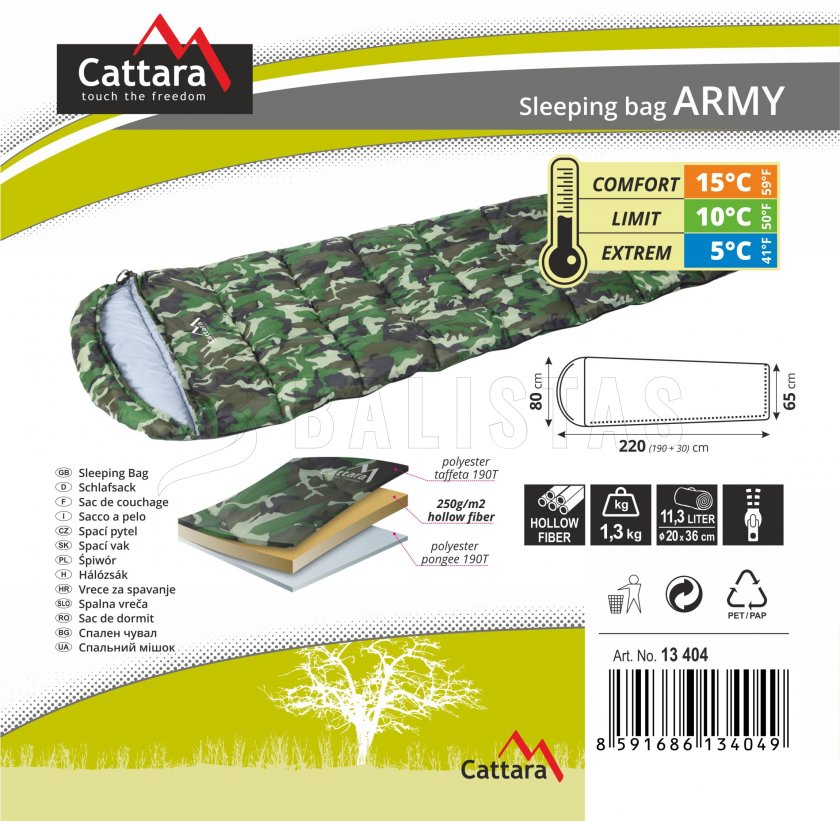 Sacco a pelo coperta Army 200cm
