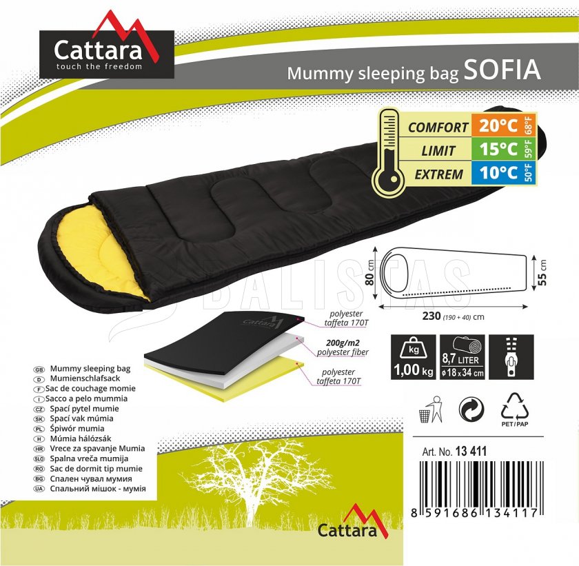Sacco a pelo mummia Sofia 210cm