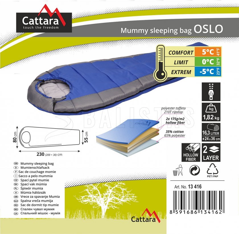 Sacco a pelo mummia Oslo 210cm