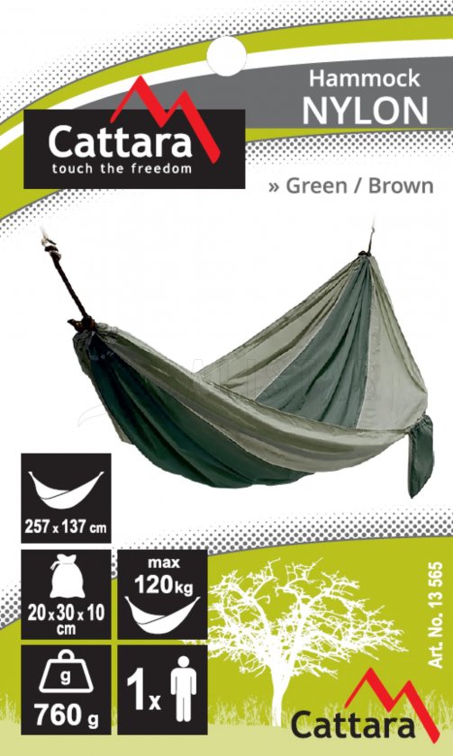 Amaca NYLON 275x137 cm verde-marrone