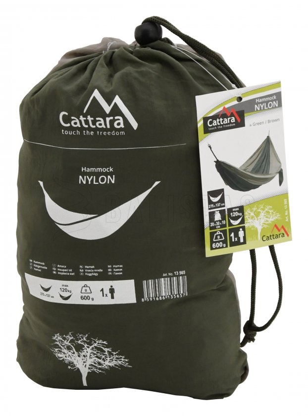 Amaca NYLON 275x137 cm verde-marrone