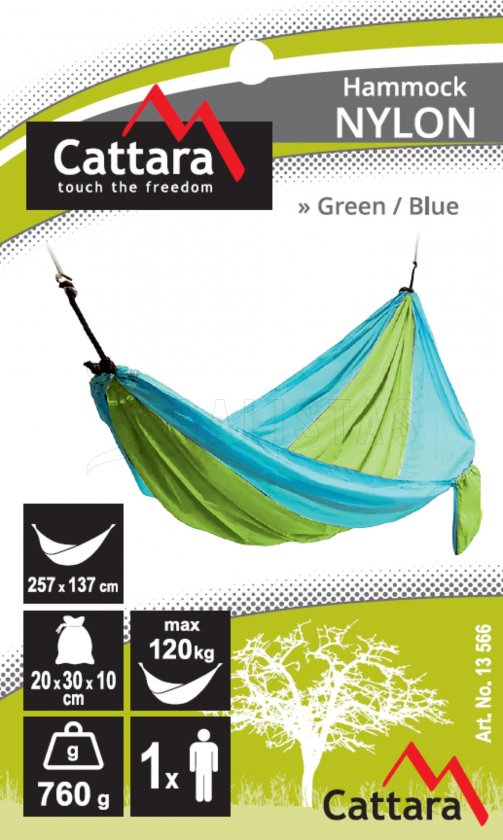 Amaca NYLON 275x137 cm verde-blu