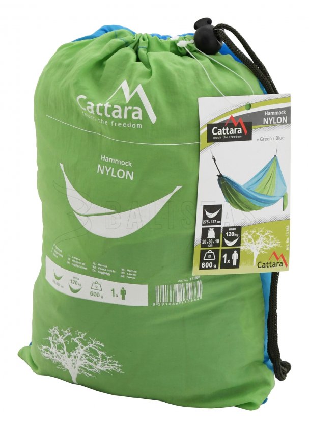 Amaca NYLON 275x137 cm verde-blu