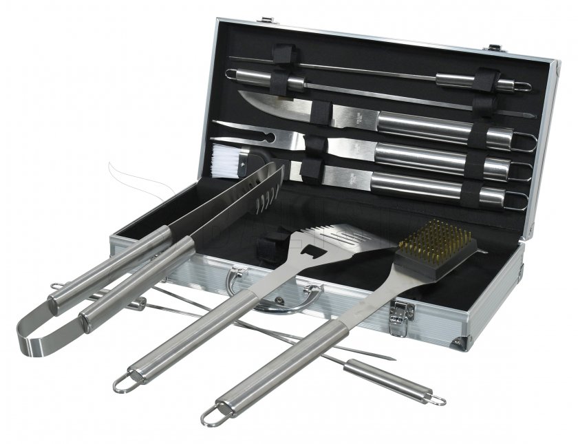 Set utensili per grigliata 11 pz valigetta ALU