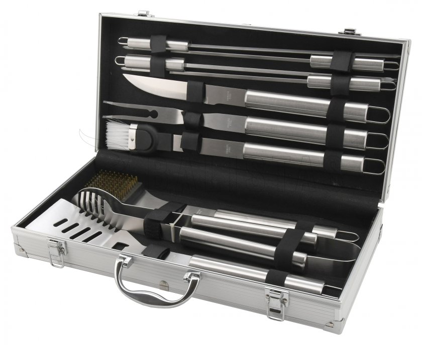 Set utensili per grigliata 11 pz valigetta ALU