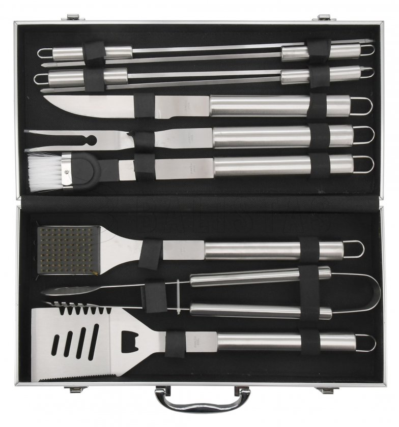 Set utensili per grigliata 11 pz valigetta ALU