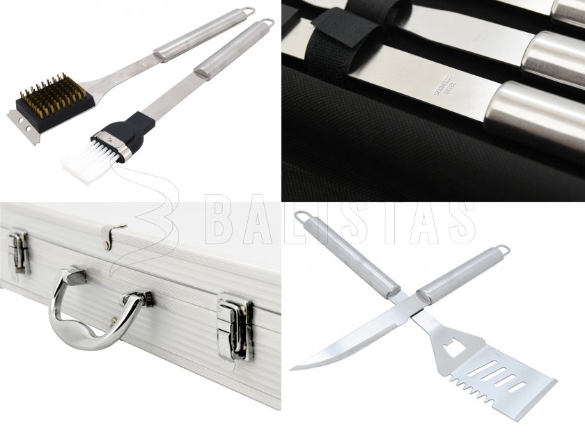 Set utensili per grigliata 11 pz valigetta ALU