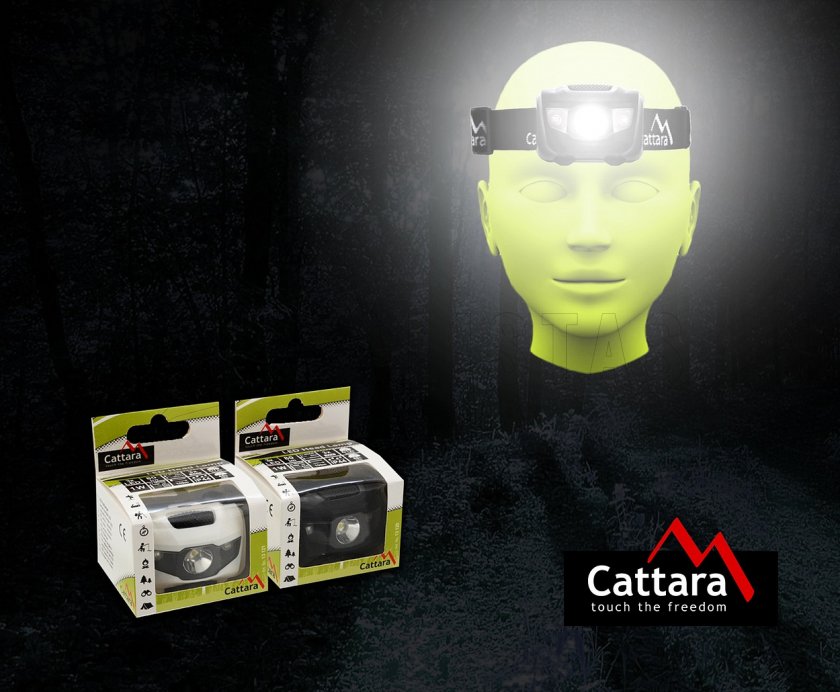 Lampada frontale LED 80 lm nera