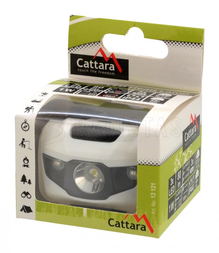 Lampada frontale LED 80 lm nero-bianca