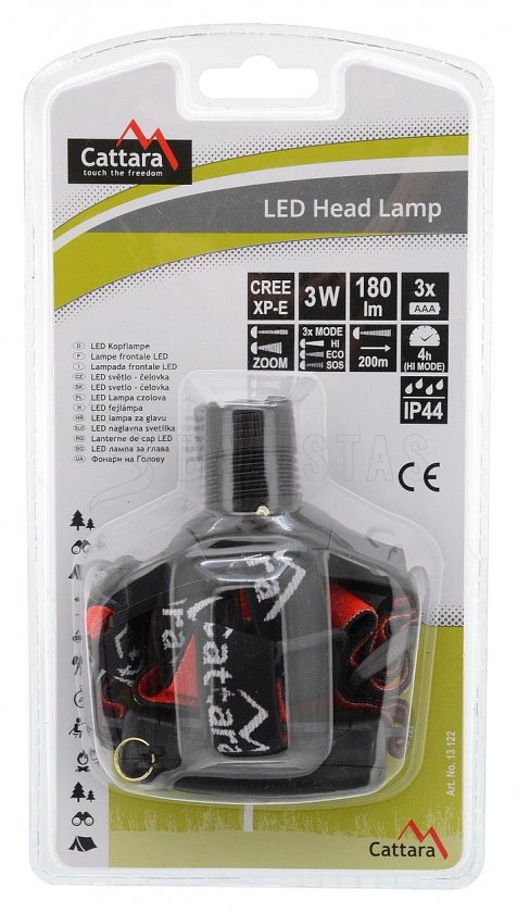 Lampada frontale LED 180 lm zoom