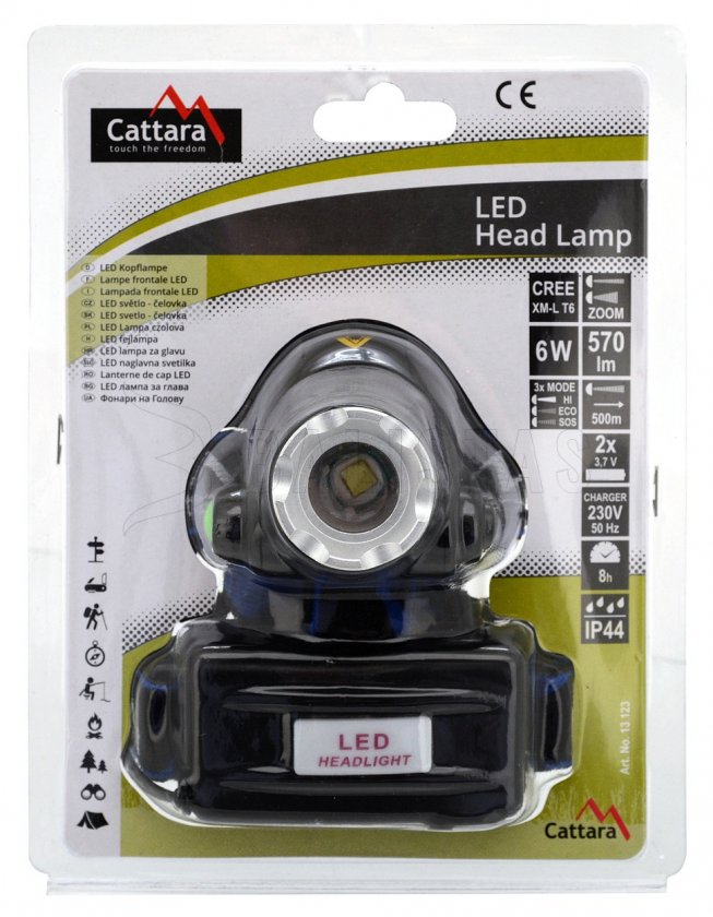 Lampada frontale LED 570 lm zoom