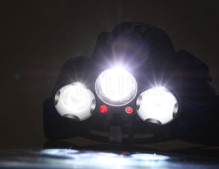 Lampada frontale LED 400lm (1x XM-L+2x XP-E)