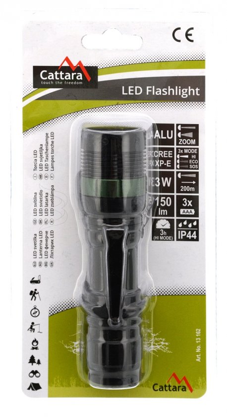 Torcia tascabile LED 150 lm ZOOM 3 funzioni