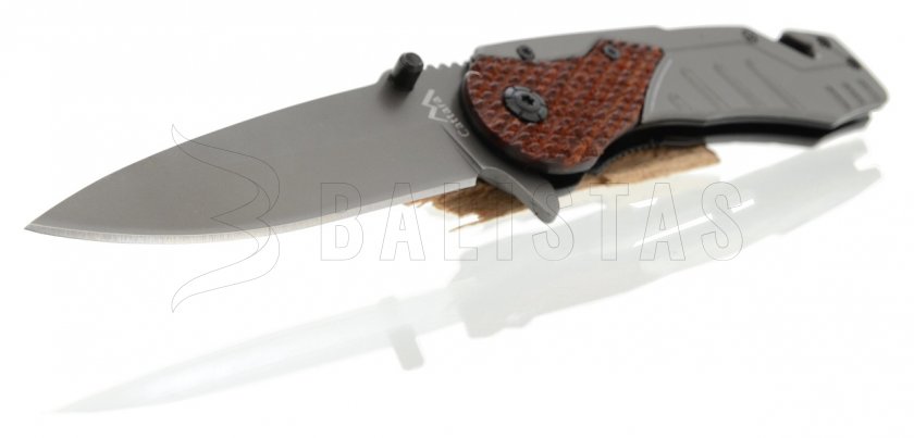 Coltello pieghevole Wood con blocco 21 cm