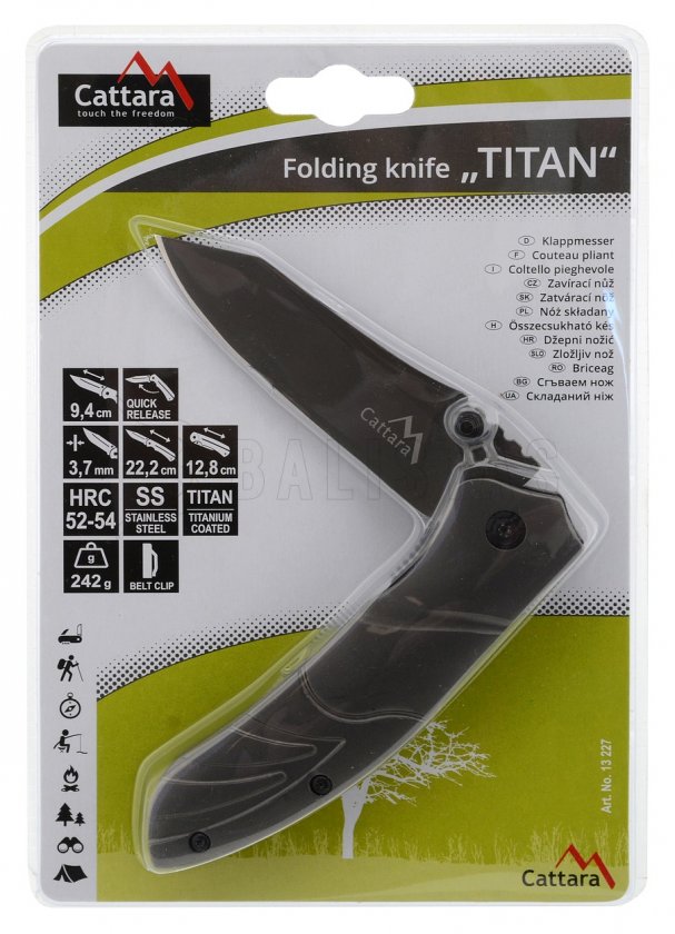 Coltello pieghevole Titan con blocco 22 cm
