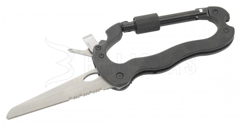 Moschettone multifunzione tutto metallo 5in1