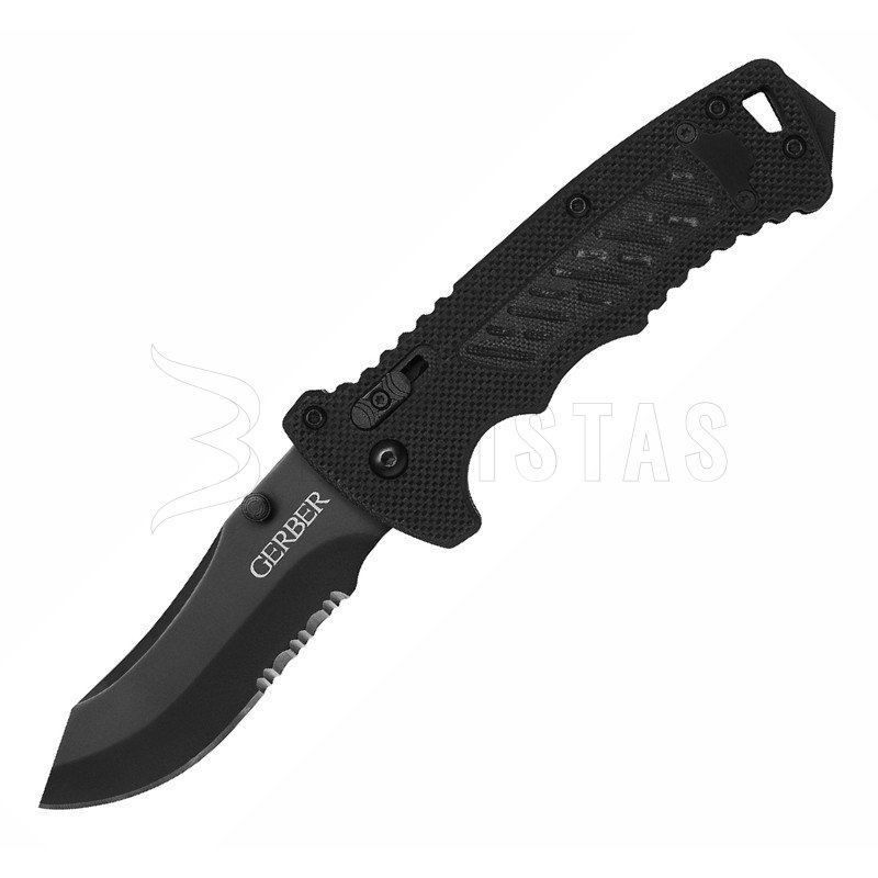 Coltello Gerber DMF Modified Clip Point, lama combinata