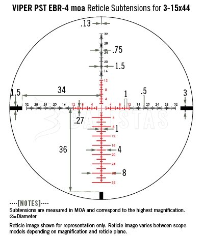 Cannocchiale Vortex Viper PST II 3-15x44 AO EBR-4
