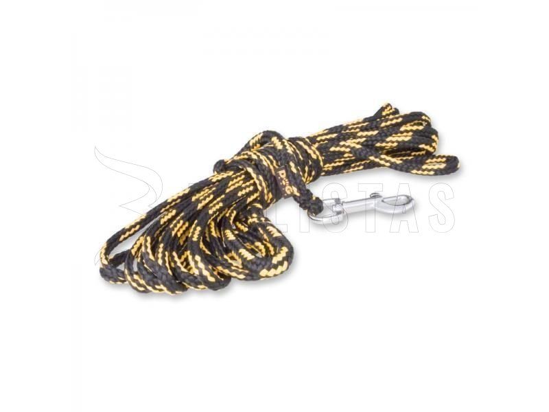 Stopovací lano Dogtrace fibbia argento 8mm, 10m giallo