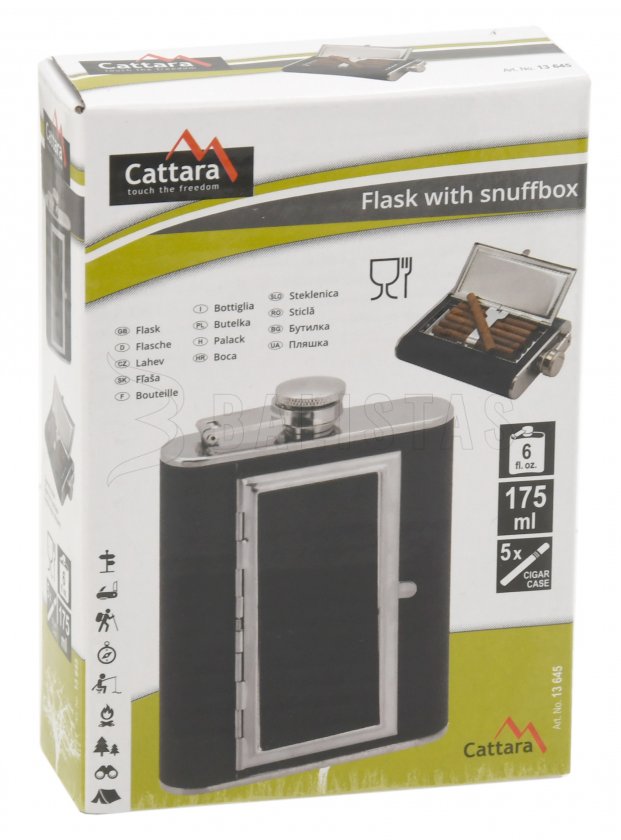 Fiaschetta Cattara 175ml con custodia per sigari