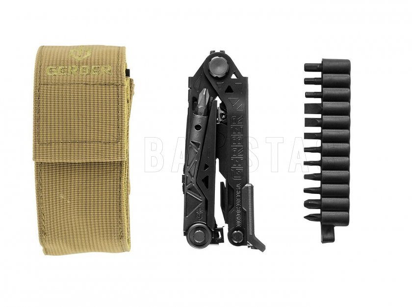 Pinza multifunzione Gerber Center-Drive nera con inserti, fodero in nylon