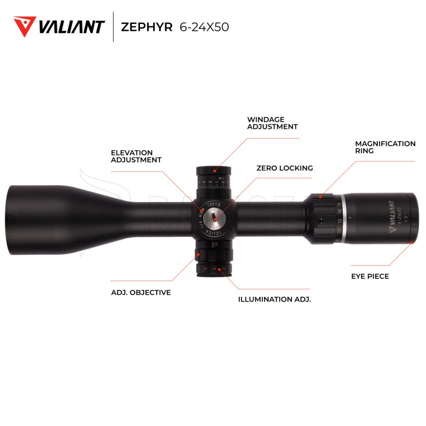 Cannocchiale Valiant Zephyr 6-24x50 SF SIR Mil-Dot