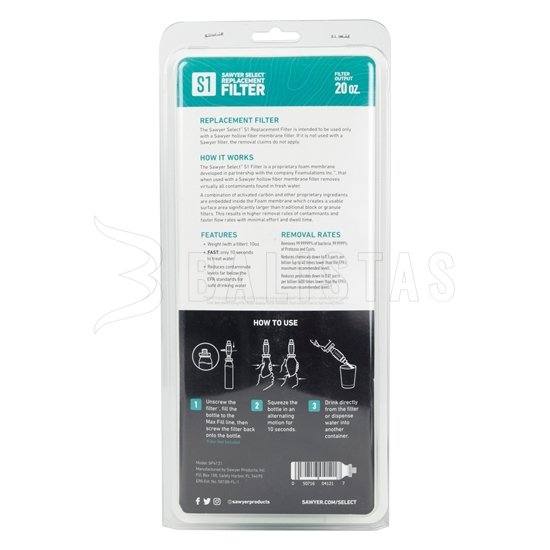 Bottiglia Sawyer S1 Foam Filter