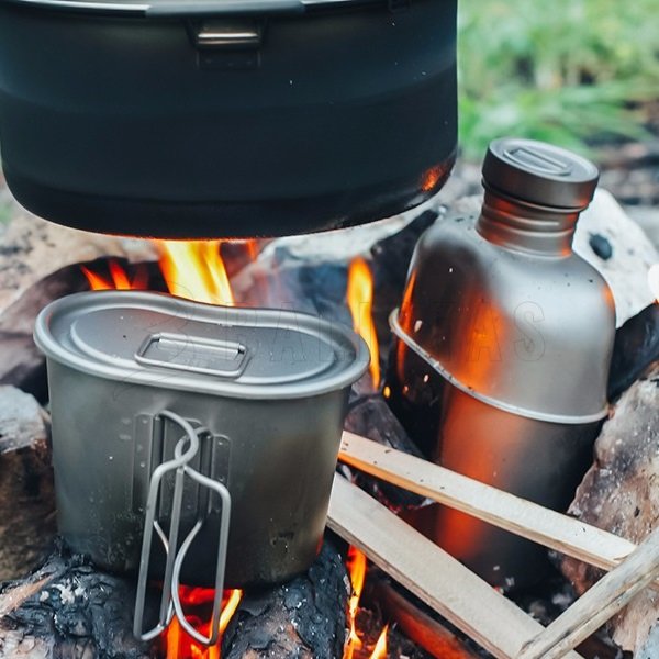 Set da cucina in titanio Keith Canteen Mess Kit