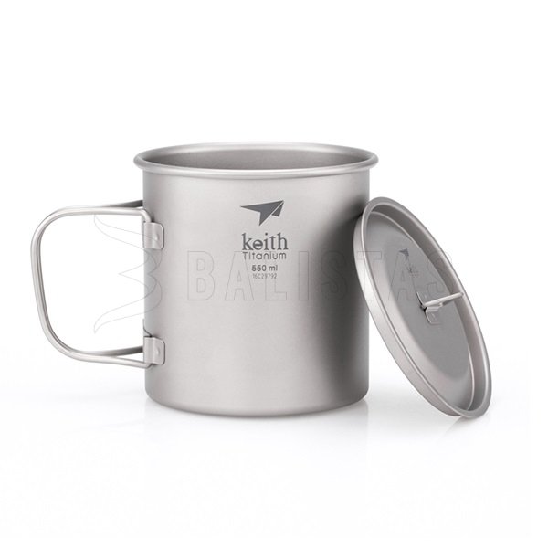 Tazza in titanio Keith con coperchio 550ml