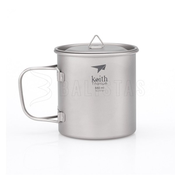 Tazza in titanio Keith con coperchio 550ml