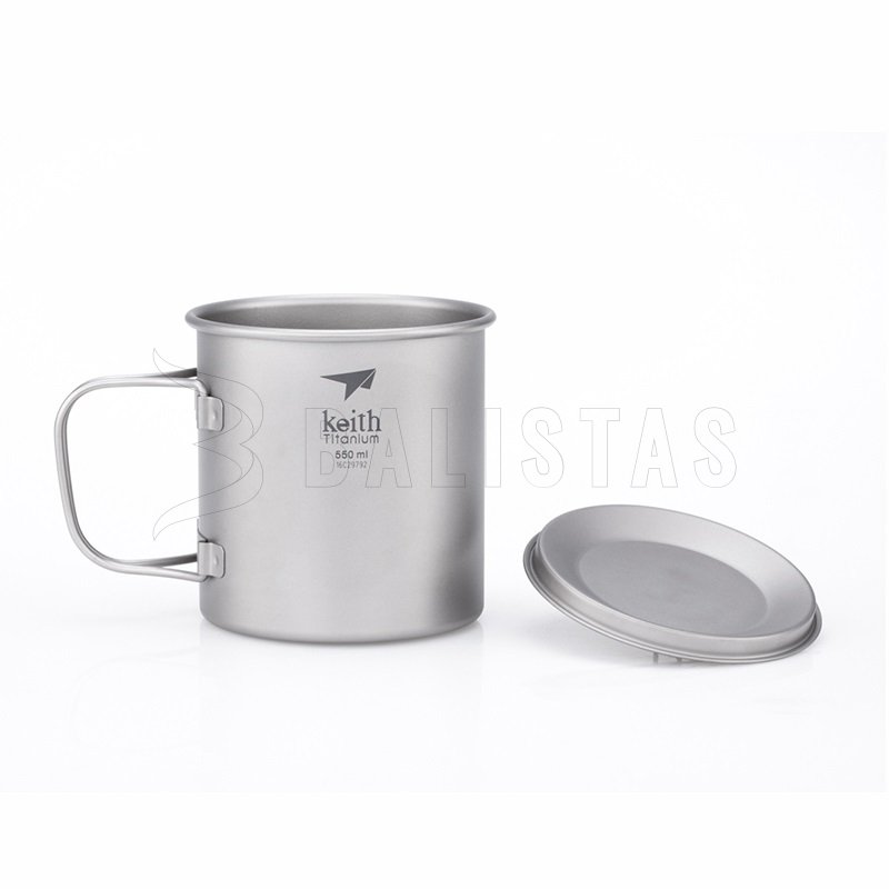 Tazza in titanio Keith con coperchio 550ml