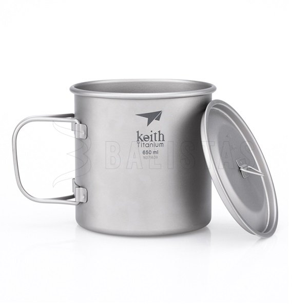 Tazza in titanio Keith con coperchio 650ml
