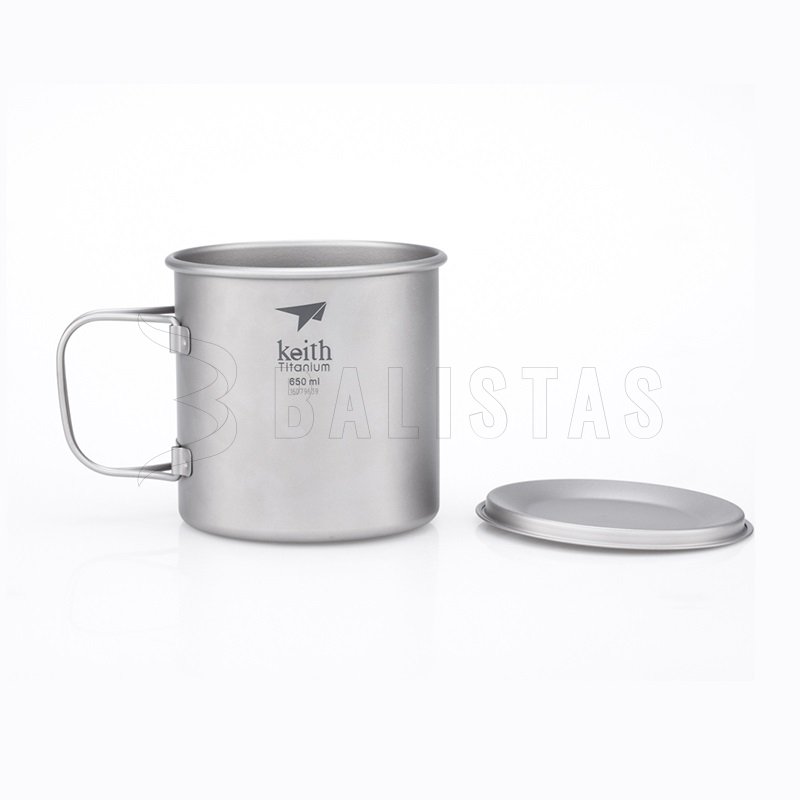 Tazza in titanio Keith con coperchio 650ml