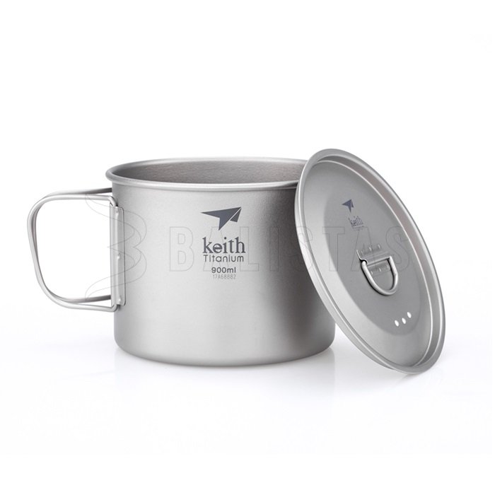 Tazza in titanio Keith con coperchio 900ml