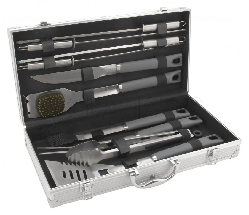 Set utensili da grill Cattara Grey Line set 11 pz