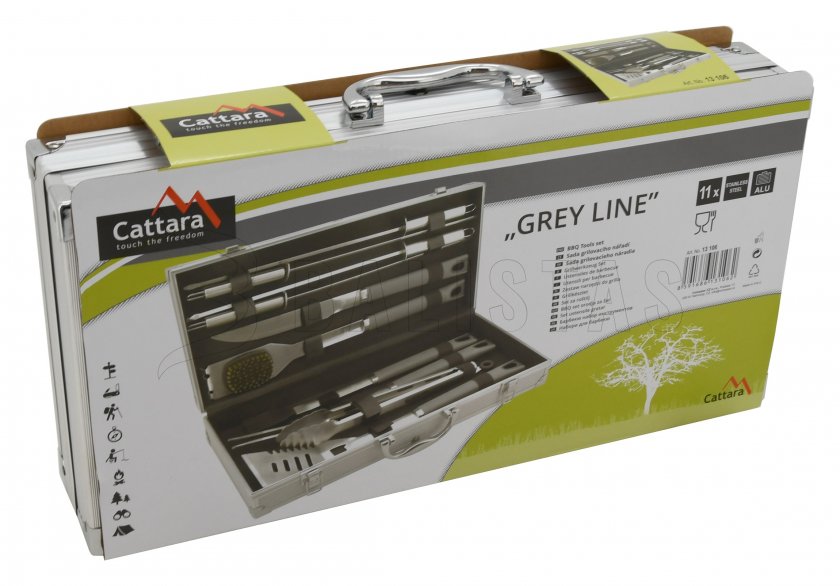 Set utensili da grill Cattara Grey Line set 11 pz