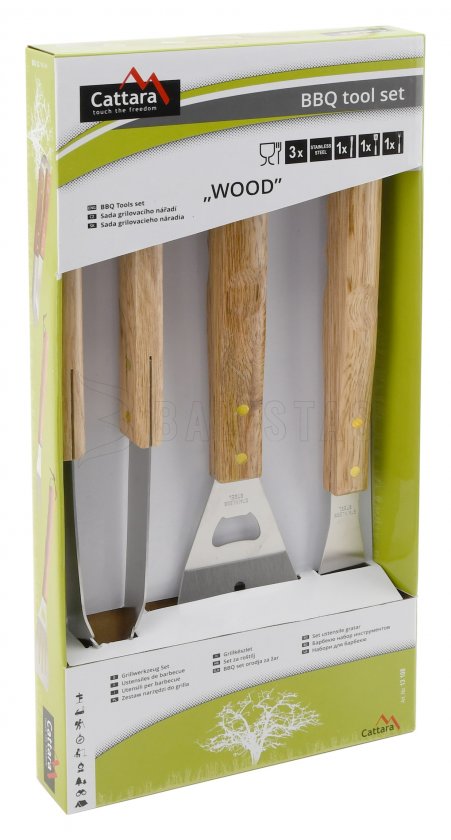 Set utensili per grigliata Cattara Wood set 3pz