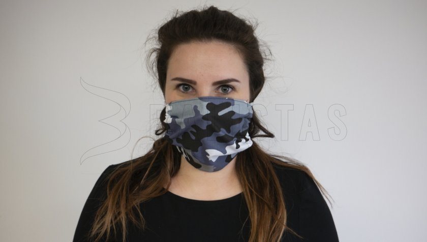 Mascherina in cotone invernale Camo quadrata