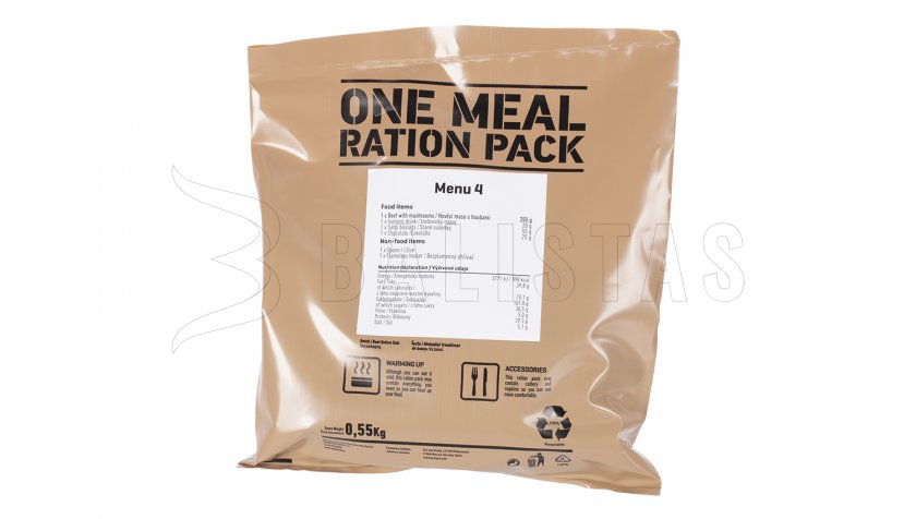 MRE One Meal, Menu IV – Manzo con funghi