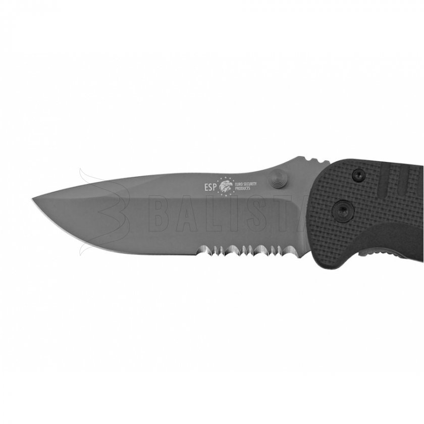Coltello pieghevole ESP con lama seghettata