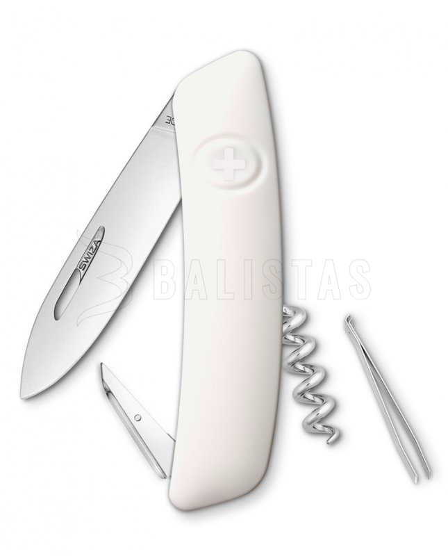 Coltello tascabile svizzero Swiza D01 bianco